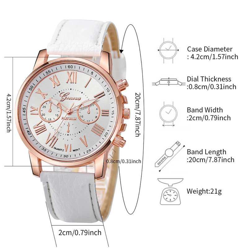 5 Pcs/set Women's Fashion Roma Watch