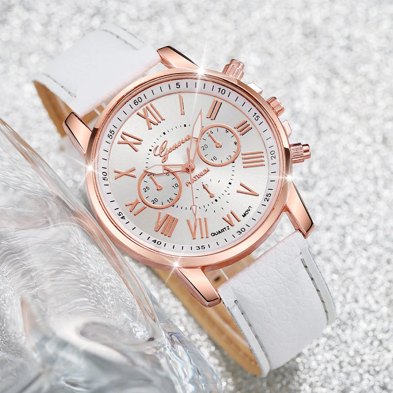 5 Pcs/set Women's Fashion Roma Watch