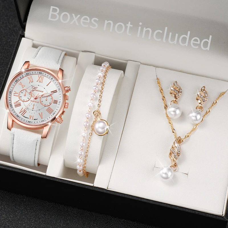 5 Pcs/set Women's Fashion Roma Watch